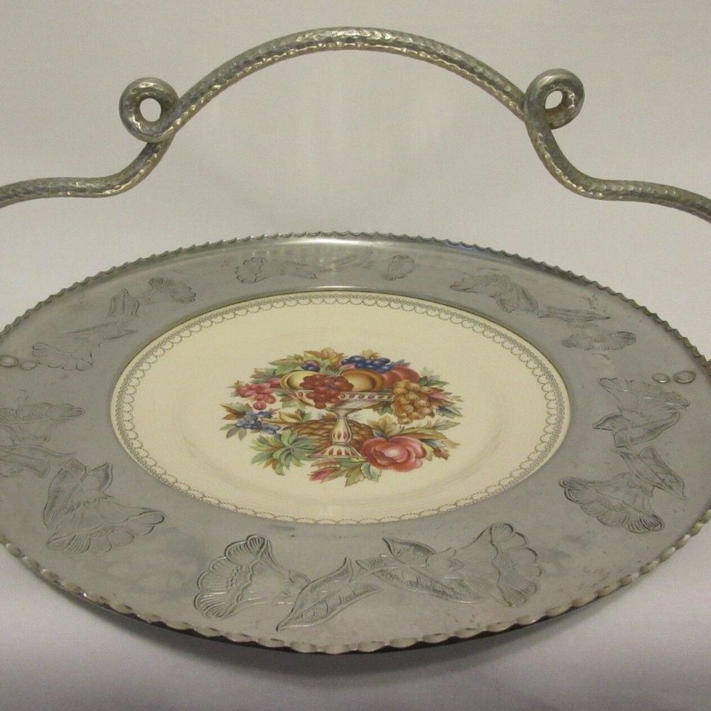 Vintage Faberware Aluminum Limoges Porcelain Tray
